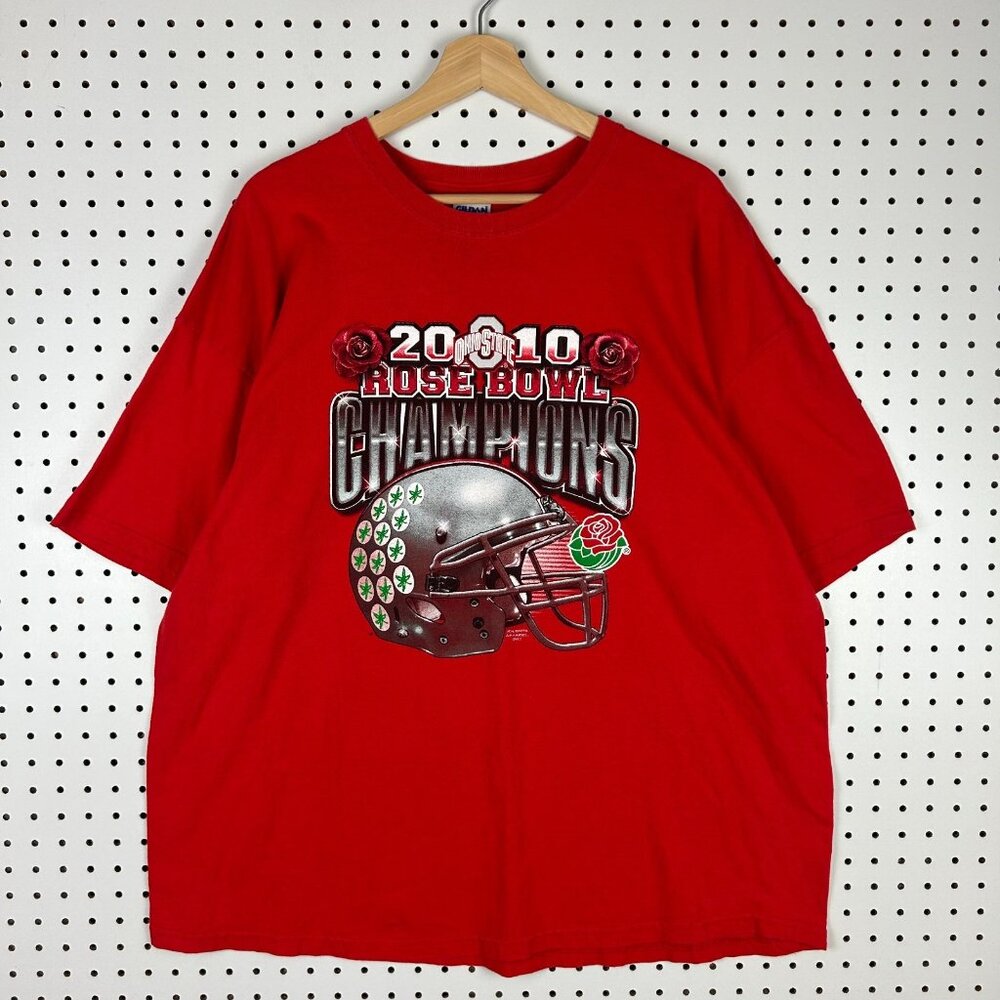 Ohio State Buckeyes T Shirt XXL 2XL Rose Bowl‎ Champions 2010 Graphic Y2K Red